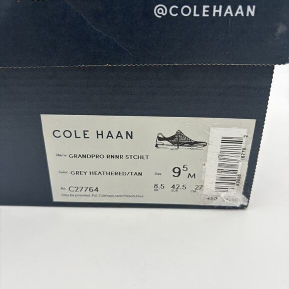 Cole Haan Men's GRANDPRO RNR STCHLT Knit Sneaker Grey Tan C27764 9.5M New - Picture 6 of 12